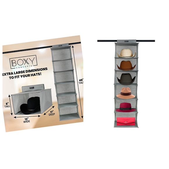 Storage & Organization Concepts Cowboy Hat Rack Closets 6 Shelves13 Wide Extra Large Hat Org